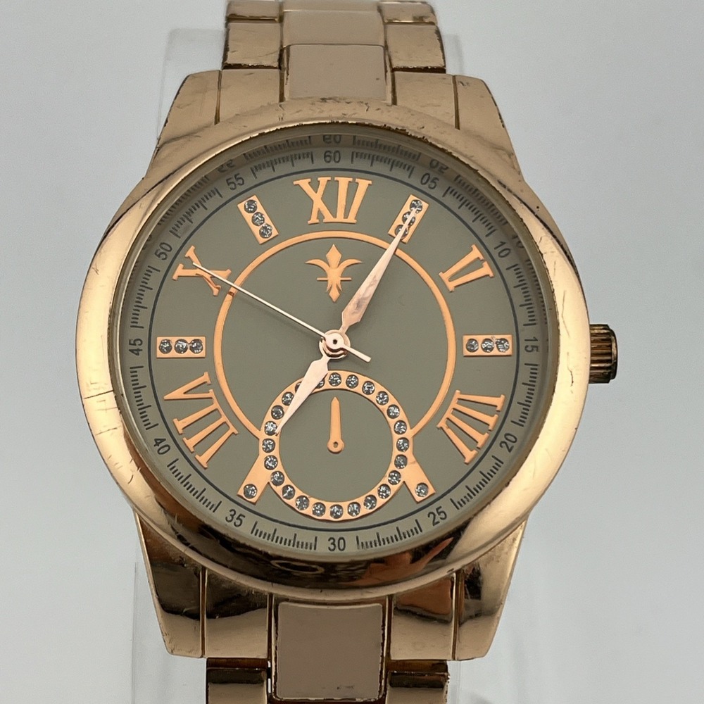 Cannes Watch Women 38mm Rose Gold Case 7.75" Band- New Battery